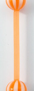 Оранжев пластмасов пиърсинг за език на райета image_28c74f.png