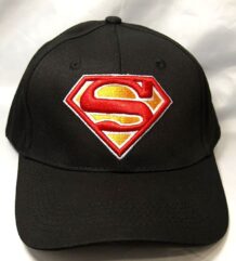 Мъжка бейзболна шапка Superman черна с масивна 3D бродерия на червения знак