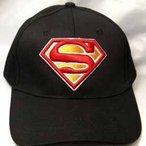 Мъжка бейзболна шапка Superman черна с масивна 3D бродерия на червения знак