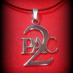 Стоманено колие 2Pac от медицинска стомана на черна каишка