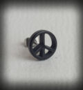 Обеца за ухо Peace черна 10мм от акрил