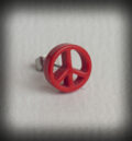Червена обеца за ухо Peace 10мм от акрил