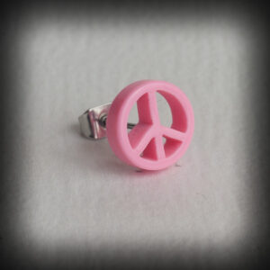 Бледо розова обеца за ухо Peace 10мм от акрил