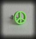 Зелена обеца за ухо Peace 10мм от акрил