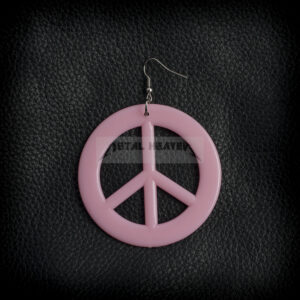 Хипи обеца за ухо розов Peace знак - Hover Image
