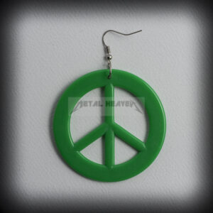 Хипи обеца за ухо тъмнозелен Peace знак - Hover Image