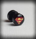 Черна обеца ухо флеш 1.2mm с логото на Superman