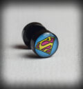 Мъжка черна обеца за ухо Superman имитация на флеш от стомана