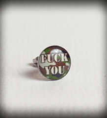 Обеца за ухо Fuck You 9.6 мм. с камуфлажен десен