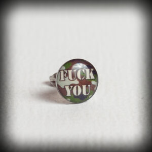 Обеца за ухо Fuck You 9.6 мм. с камуфлажен десен