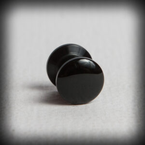акрилна флеш тапа за ухо 6 мм черен минималистичен дизайн