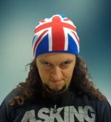 Зимна мъжка шапка Union Jack в светло синьо с британско знаме