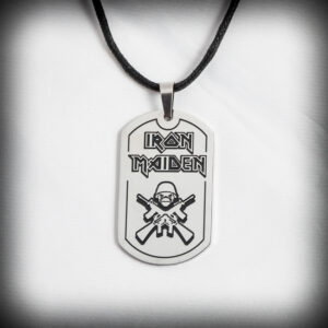 Стоманен медальон Iron Maiden тип войнишка плочка - Hover Image