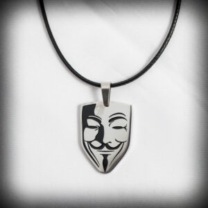 Стоманен медальон Anonymous маска на Гай Фокс - Hover Image