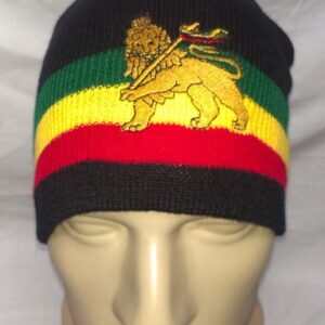Зимна мъжка шапка Rasta с бродиран лъв и ямайски цветове
