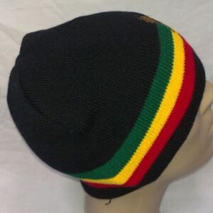 Зимна мъжка шапка Rasta с лъв и ямайски цветове - Hover Image