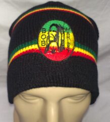Зимна мъжка шапка Rasta с пач на Боб Марли и ямайски ивици