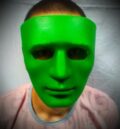 Карнавална маска за лице в зелен цвят