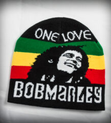 Зимна мъжка шапка с Боб Марли One Love и раста цветове