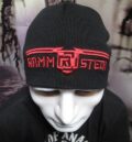Зимна мъжка шапка Rammstein в черно с червена 3D бродерия