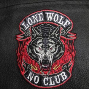 рокерска нашивка Lone Wolf No Club вълк за елек