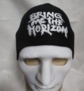 Черна зимна мъжка шапка с бяла бродерия на Bring Me The Horizon