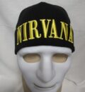 Черна зимна мъжка шапка с жълта бродерия на Nirvana