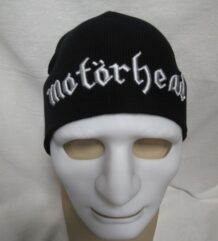 Черна зимна мъжка шапка със сива бродерия на Motörhead
