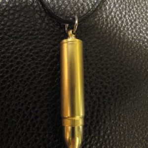 Мъжки медальон с истински патрон за калашник