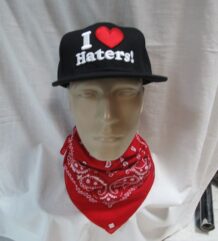 Рапърска шапка I Love Haters Snapback в черно и червено