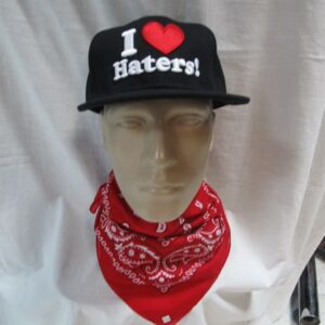 Рапърска шапка I Love Haters Snapback в черно и червено
