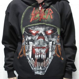 !!!Черен анорак с цип на Slayer с черепа