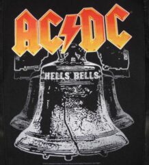 Голям текстилен гръб за яке AC/DC с мотив Hells Bells и лого