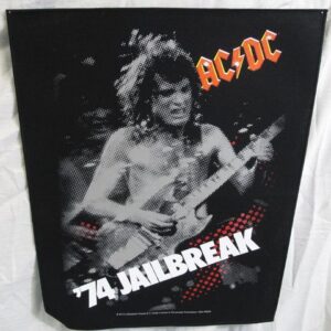 Голям текстилен пач за яке AC/DC с Ангус Йънг и надпис '74 Jailbreak