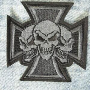 !!!Метъл нашивка Iron Cross Skulls 3D - Hover Image