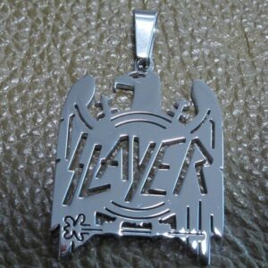 Медальон Slayer от медицинска стомана с изрязано лого и орел