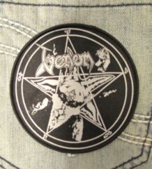 Метъл нашивка Venom Black Metal везана емблема пентаграм