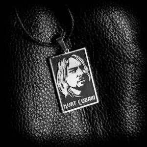 Медальон Kurt Cobain от медицинска стомана с гравиран портрет