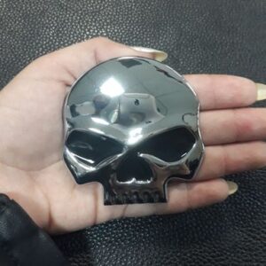 !!!Метъл стикер за мотор Skull Chrome 3D - Hover Image