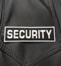 Метъл нашивка Security Logo бродиран бял надпис