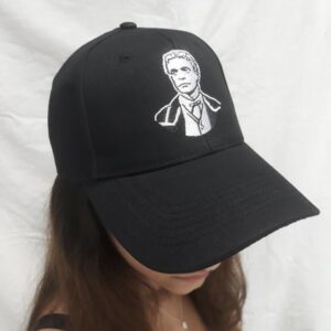 Мъжка бейзболна шапка Васил Левски черна с бяла бродерия