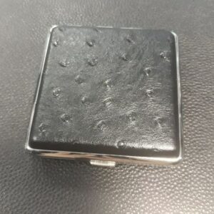 !!!Качествена кожена черна табакера за цигари