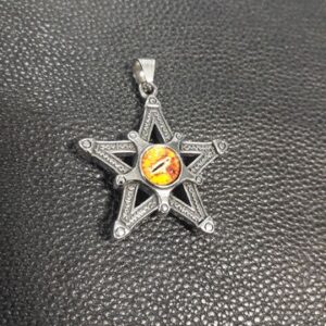 Медальон пентаграм с оранжево око