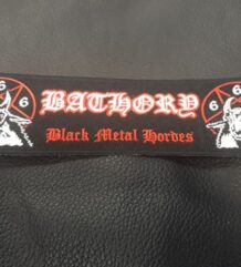 Метъл нашивка Bathory Black Metal Hordes дълга везана емблема