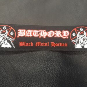 Метъл нашивка Bathory Black Metal Hordes дълга везана емблема