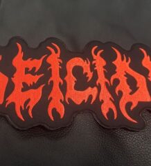 Голяма нашивка Deicide бродирана в червено за гръб на яке