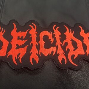Голяма нашивка Deicide бродирана в червено за гръб на яке