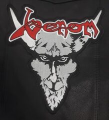 Голяма бродирана метъл нашивка Venom с глава на дявол за гръб на кожено яке