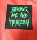 Метъл нашивка Bring Me the Horizon Logo зелена бродерия на черен фон