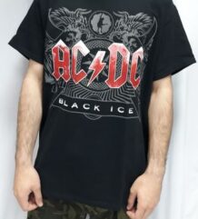 Черна памучна тениска на AC/DC Black Ice